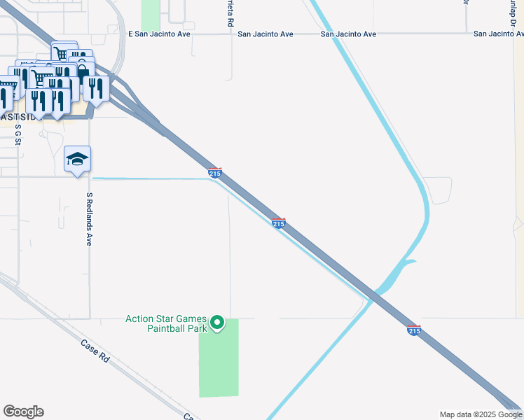 map of restaurants, bars, coffee shops, grocery stores, and more near California 74 in Perris
