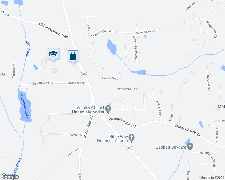 map of restaurants, bars, coffee shops, grocery stores, and more near 344 Wesley Mill Place in Villa Rica