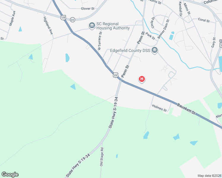 map of restaurants, bars, coffee shops, grocery stores, and more near 12 Cantelou Road in Edgefield