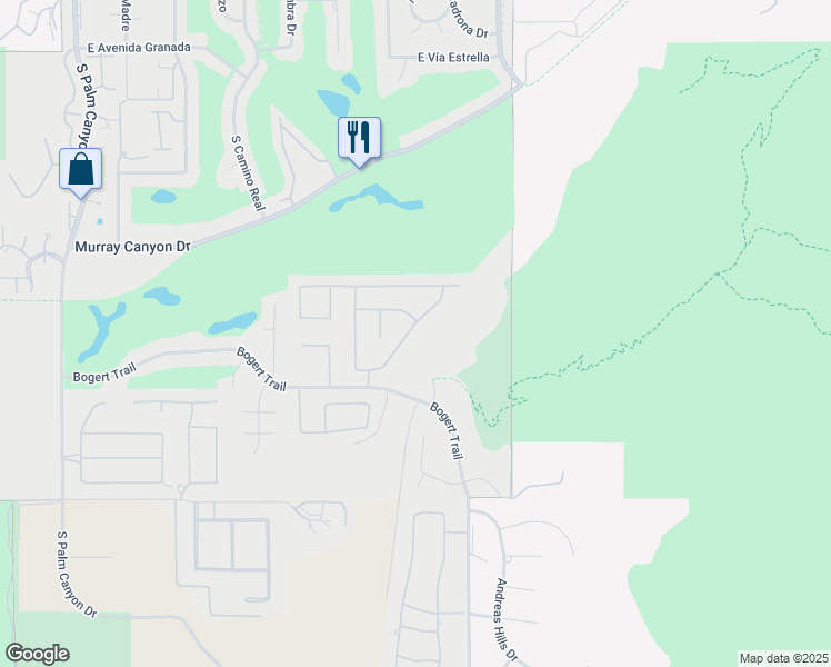 map of restaurants, bars, coffee shops, grocery stores, and more near 3076 Arroyo Seco in Palm Springs