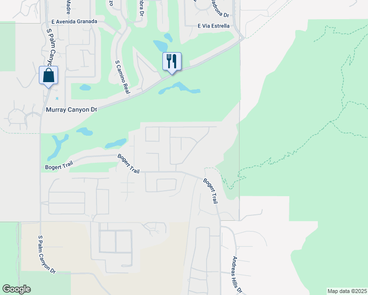 map of restaurants, bars, coffee shops, grocery stores, and more near 3060 Monte Azul in Palm Springs
