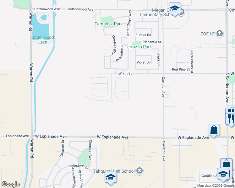 map of restaurants, bars, coffee shops, grocery stores, and more near 849 Highlands Drive in San Jacinto