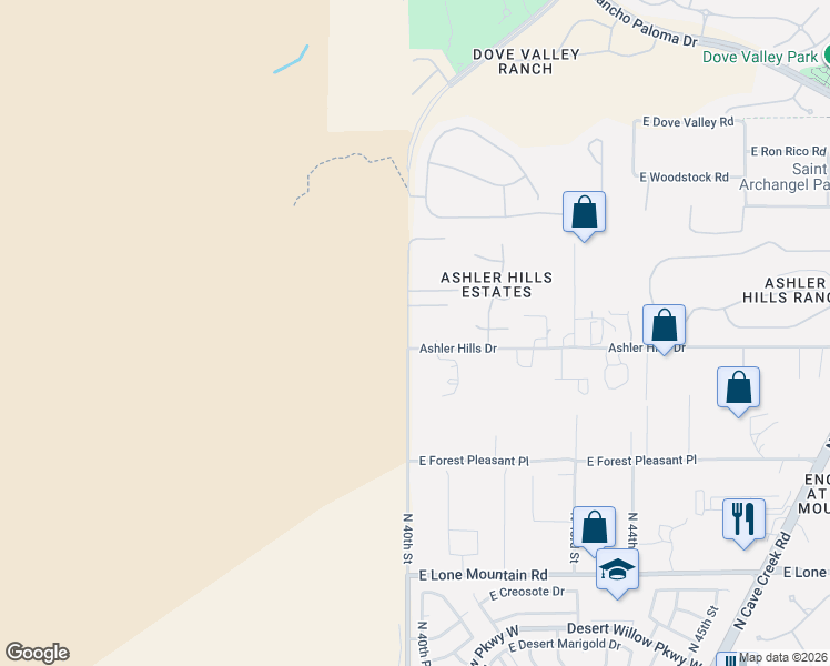 map of restaurants, bars, coffee shops, grocery stores, and more near 4013 East Sleepy Ranch Road in Cave Creek