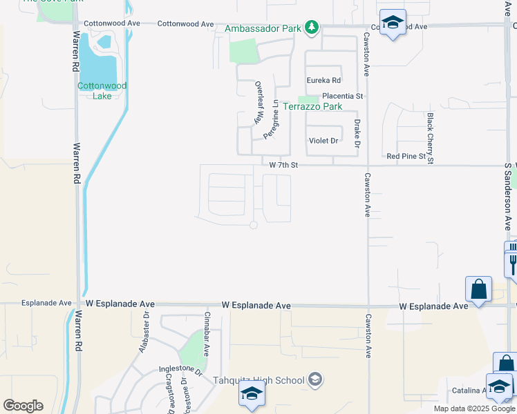 map of restaurants, bars, coffee shops, grocery stores, and more near 822 Highlands Drive in San Jacinto