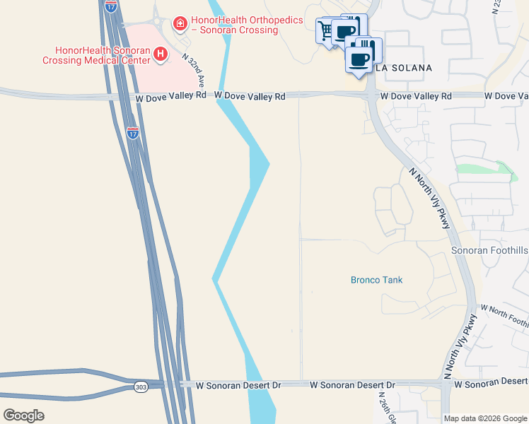 map of restaurants, bars, coffee shops, grocery stores, and more near in Phoenix