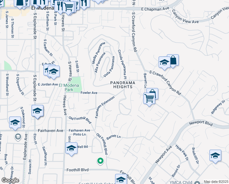 map of restaurants, bars, coffee shops, grocery stores, and more near 19151 Fowler Avenue in Santa Ana