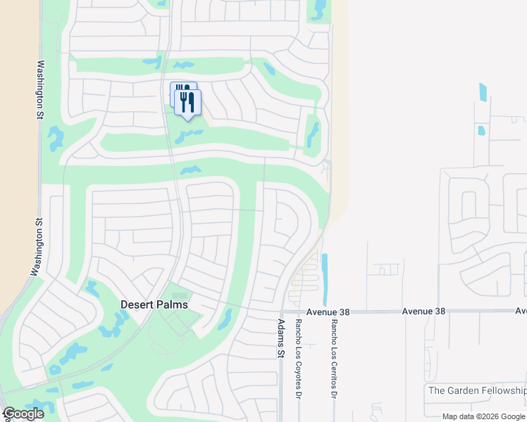 map of restaurants, bars, coffee shops, grocery stores, and more near Pineknoll Avenue & Waterfall Drive in Palm Desert