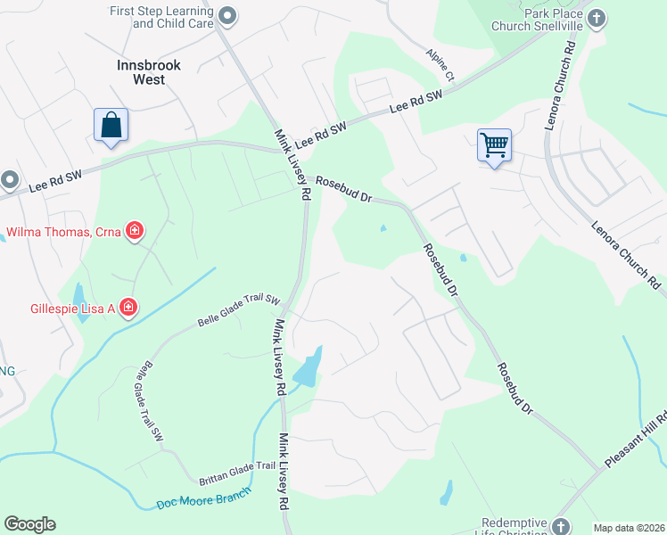 map of restaurants, bars, coffee shops, grocery stores, and more near 4533 Beau Point Court Southwest in Snellville