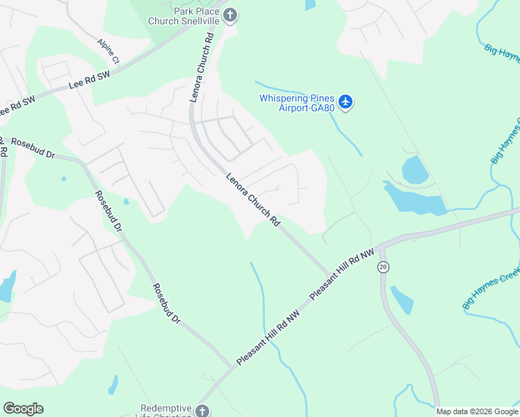 map of restaurants, bars, coffee shops, grocery stores, and more near 4802 Lenora Church Road in Snellville