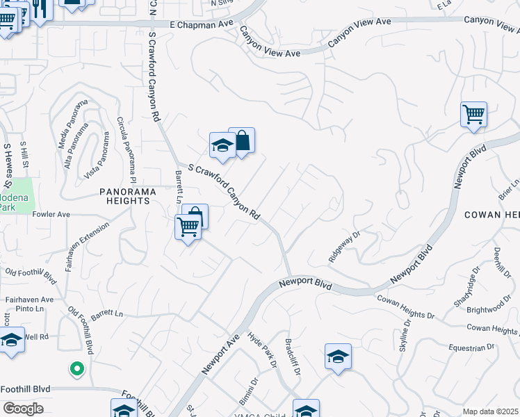 map of restaurants, bars, coffee shops, grocery stores, and more near 10662 South Crawford Canyon Road in Santa Ana