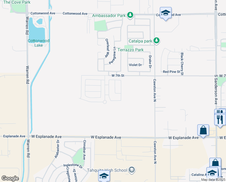 map of restaurants, bars, coffee shops, grocery stores, and more near 723 Highlands Drive in San Jacinto