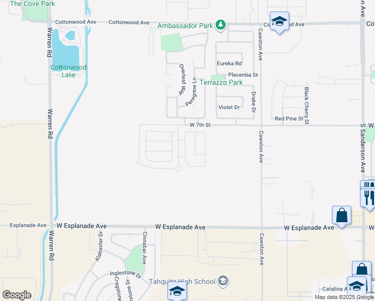map of restaurants, bars, coffee shops, grocery stores, and more near 807 Highlands Drive in San Jacinto