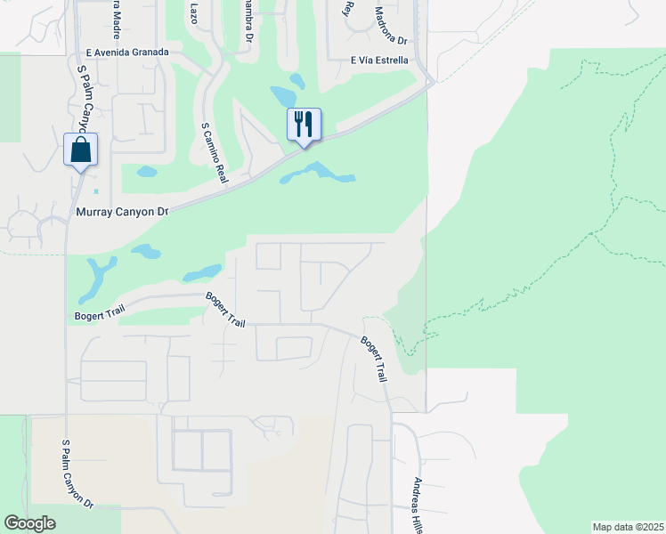 map of restaurants, bars, coffee shops, grocery stores, and more near 3060 Monte Azul in Palm Springs