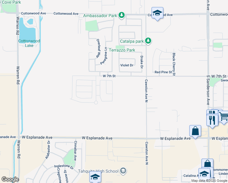 map of restaurants, bars, coffee shops, grocery stores, and more near Harvest Drive in San Jacinto