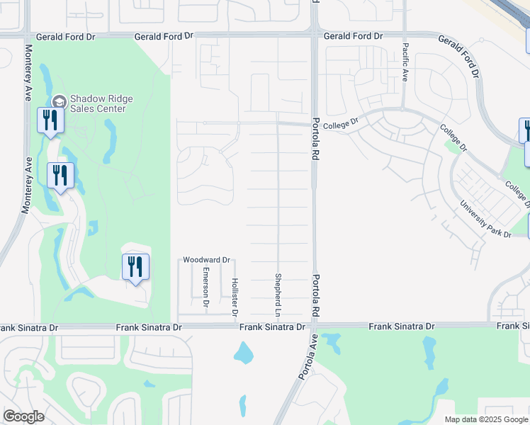 map of restaurants, bars, coffee shops, grocery stores, and more near 74091 Kingston Court West in Palm Desert