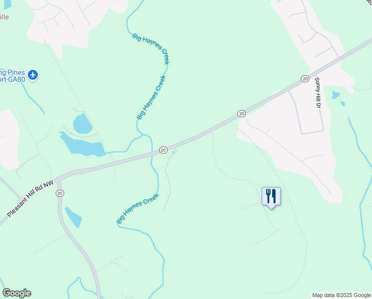 map of restaurants, bars, coffee shops, grocery stores, and more near 5191 Loganville Highway Southwest in Loganville
