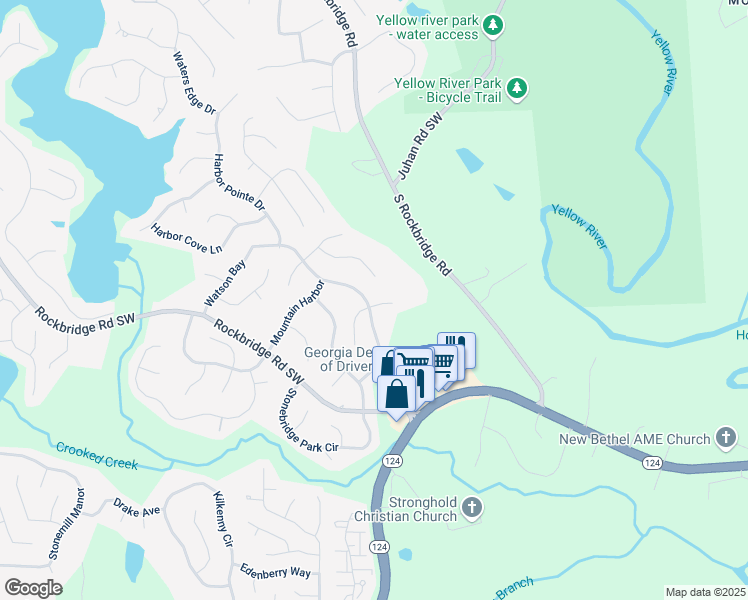 map of restaurants, bars, coffee shops, grocery stores, and more near 7592 Watson Kaye in Stone Mountain