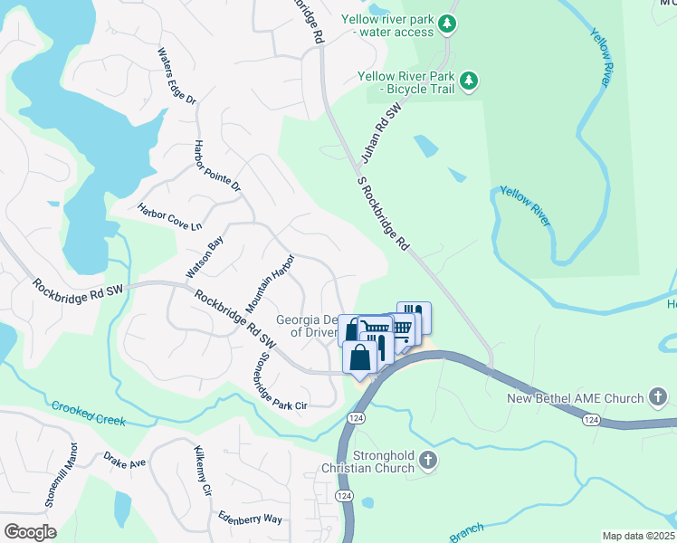 map of restaurants, bars, coffee shops, grocery stores, and more near 7592 Watson Kaye in Stone Mountain