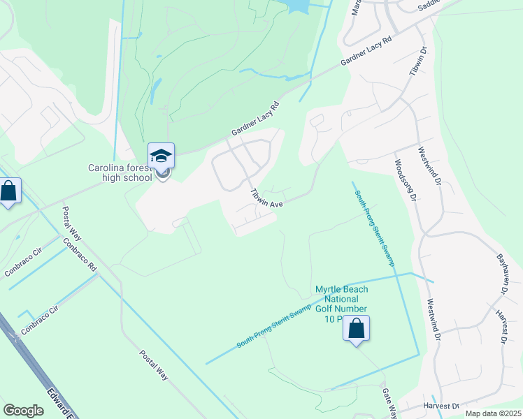 map of restaurants, bars, coffee shops, grocery stores, and more near 5046 Glenbrook Drive in Myrtle Beach