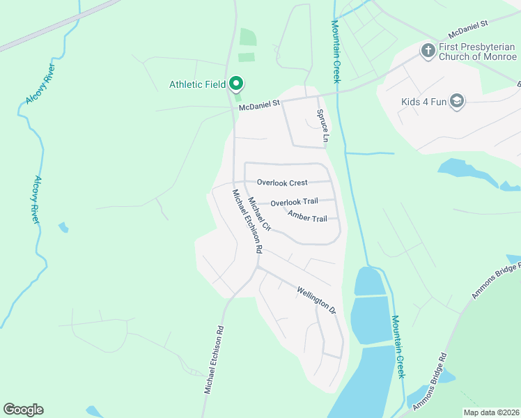 map of restaurants, bars, coffee shops, grocery stores, and more near 662 Michael Circle in Monroe