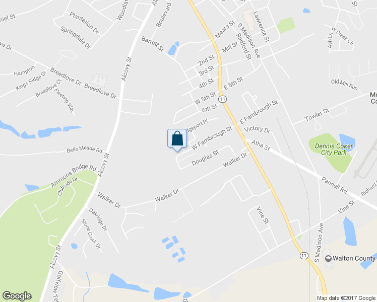 map of restaurants, bars, coffee shops, grocery stores, and more near 231 West Fambrough Street in Monroe