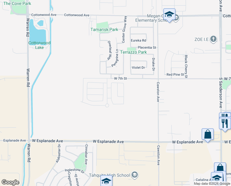 map of restaurants, bars, coffee shops, grocery stores, and more near 792 Belmont Lane in San Jacinto