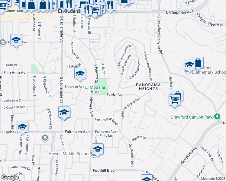 map of restaurants, bars, coffee shops, grocery stores, and more near 12622 Kingsview Road in Santa Ana