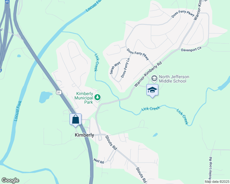 map of restaurants, bars, coffee shops, grocery stores, and more near 180 Sarah Way in Kimberly