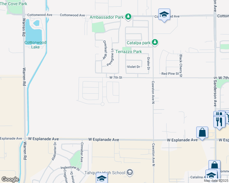 map of restaurants, bars, coffee shops, grocery stores, and more near 791 Belmont Lane in San Jacinto