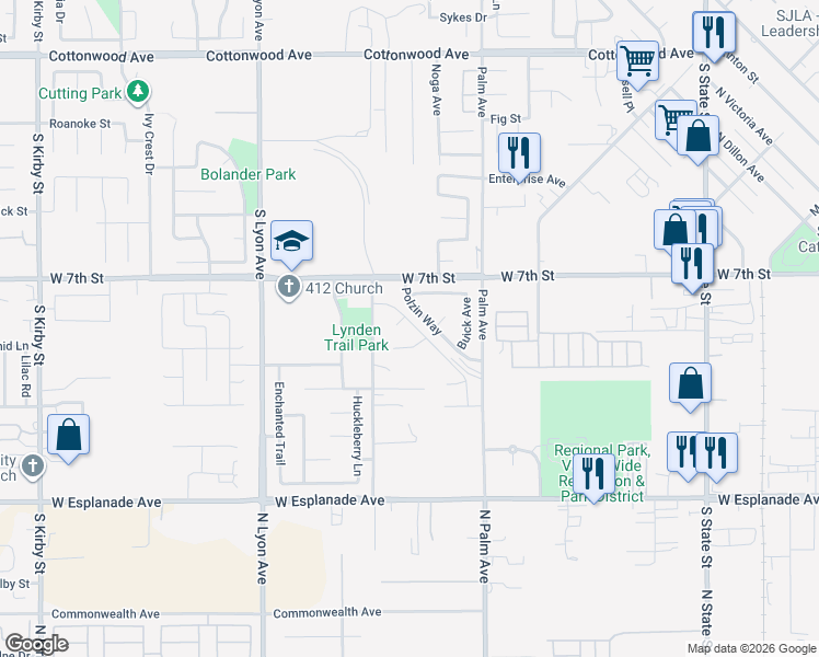 map of restaurants, bars, coffee shops, grocery stores, and more near 798 Avenida Del Rio in San Jacinto