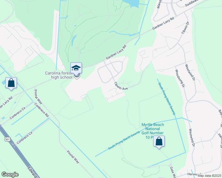 map of restaurants, bars, coffee shops, grocery stores, and more near 5030 Belleglen Court in Myrtle Beach