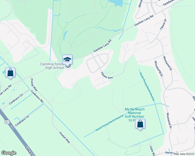 map of restaurants, bars, coffee shops, grocery stores, and more near 5030 Belleglen Court in Myrtle Beach