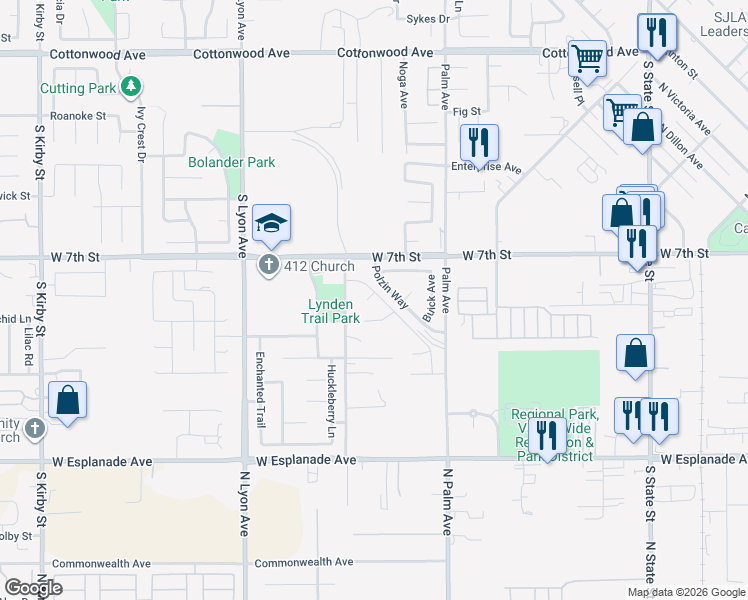 map of restaurants, bars, coffee shops, grocery stores, and more near 798 Avenida Del Rio in San Jacinto