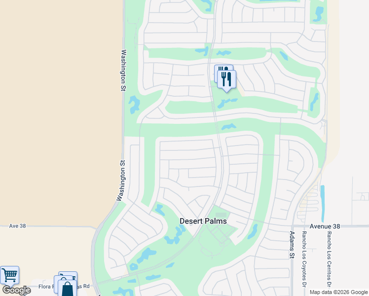 map of restaurants, bars, coffee shops, grocery stores, and more near 78312 Yucca Blossom Drive in Palm Desert