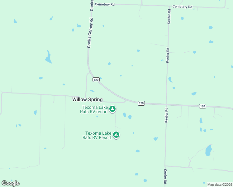 map of restaurants, bars, coffee shops, grocery stores, and more near 3428 Farm to Market 120 in Pottsboro