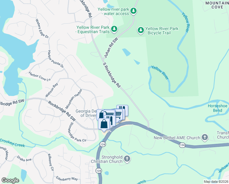map of restaurants, bars, coffee shops, grocery stores, and more near 3789 S Rockbridge Rd in Stone Mountain