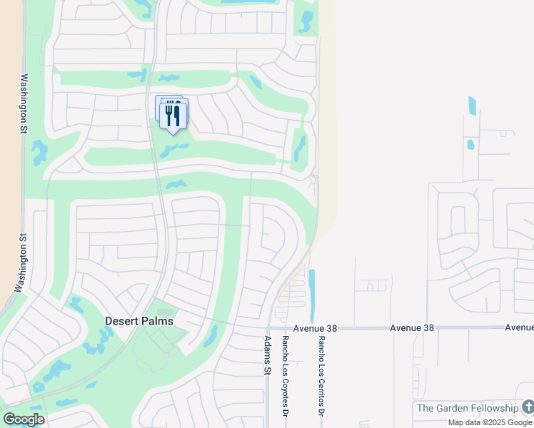 map of restaurants, bars, coffee shops, grocery stores, and more near 37248 Wyndam Road in Palm Desert