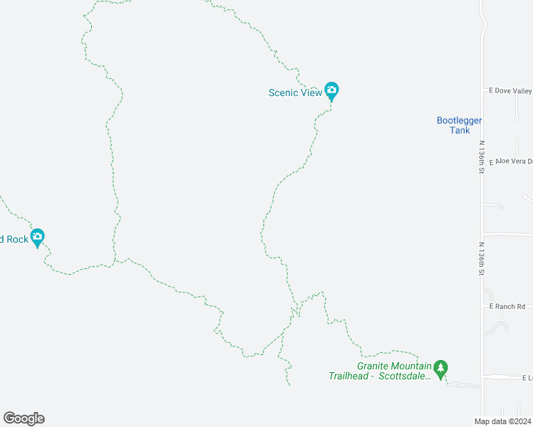 map of restaurants, bars, coffee shops, grocery stores, and more near Granite Mountain Loop Trail in Scottsdale