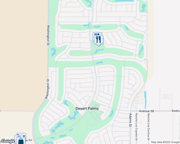 map of restaurants, bars, coffee shops, grocery stores, and more near 78449 Yucca Blossom Drive in Palm Desert