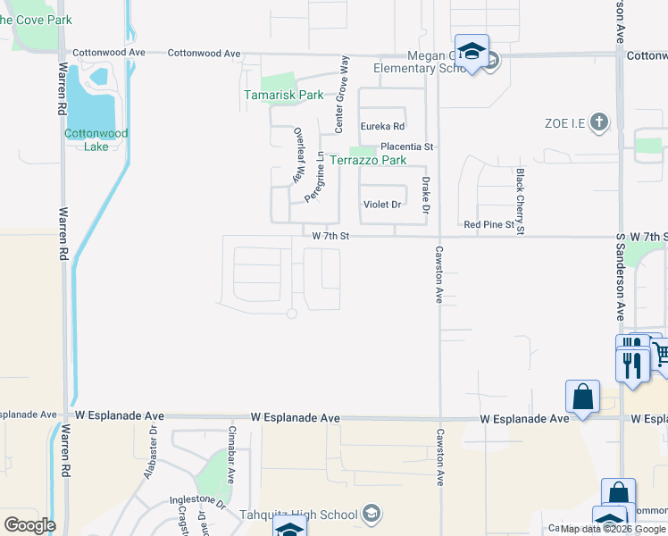 map of restaurants, bars, coffee shops, grocery stores, and more near 762 Longhorn Drive in San Jacinto