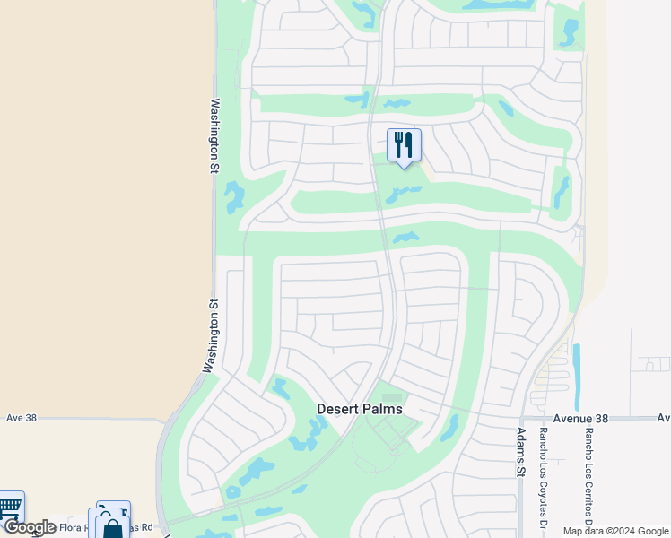 map of restaurants, bars, coffee shops, grocery stores, and more near 78327 Willowrich Drive in Palm Desert