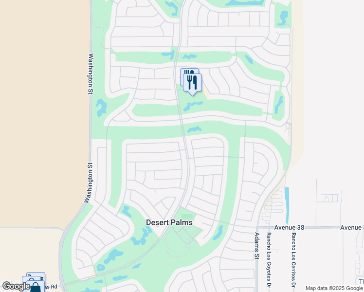 map of restaurants, bars, coffee shops, grocery stores, and more near 37180 Springdale Avenue in Palm Desert