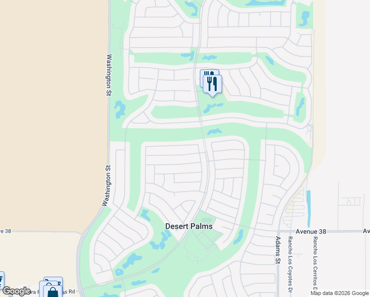 map of restaurants, bars, coffee shops, grocery stores, and more near 78377 Willowrich Drive in Palm Desert