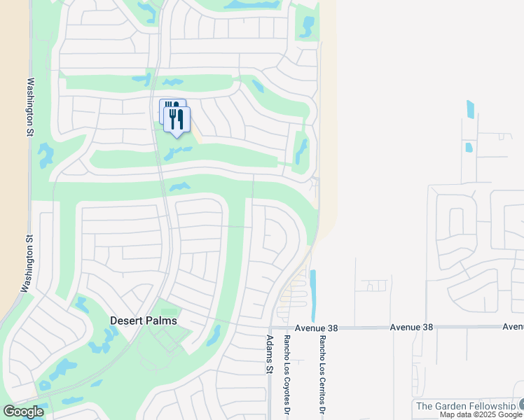 map of restaurants, bars, coffee shops, grocery stores, and more near 37159 Turnberry Isle Drive in Palm Desert