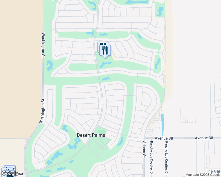 map of restaurants, bars, coffee shops, grocery stores, and more near 78560 Crystal Falls Road in Palm Desert