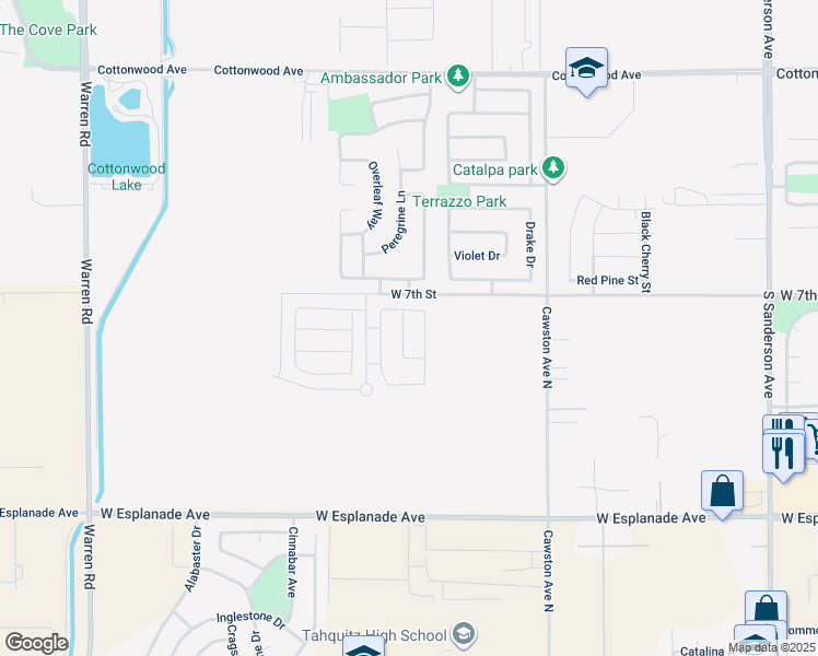 map of restaurants, bars, coffee shops, grocery stores, and more near 749 Belmont Lane in San Jacinto