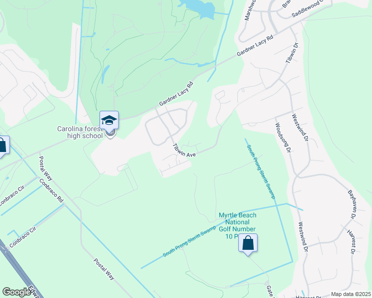map of restaurants, bars, coffee shops, grocery stores, and more near 5046 Glenbrook Drive in Myrtle Beach