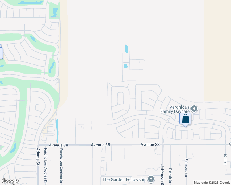map of restaurants, bars, coffee shops, grocery stores, and more near 37245 Wakefield Street in Indio