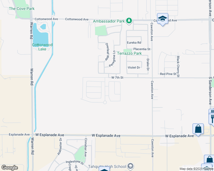map of restaurants, bars, coffee shops, grocery stores, and more near 752 Highlands Drive in San Jacinto