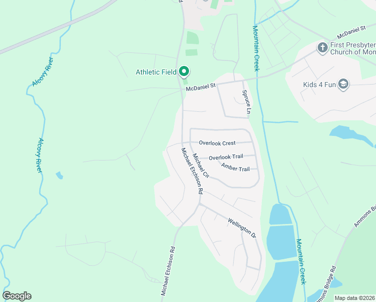 map of restaurants, bars, coffee shops, grocery stores, and more near 538 Michael Etchison Road in Monroe